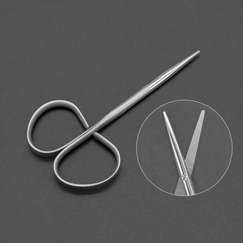 Twist-handle eye dissection shears, round blunt head separation shears, small blunt tissue shears, plastic and aesthetic double eyelid surgical instruments details Picture