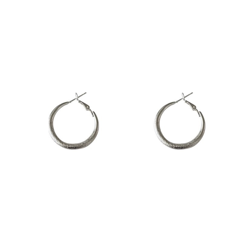 French Full Sky Star 925 silver needle ring earrings, women's high-end and light luxury style ear rings, autumn and winter plain ring earrings Item Picture