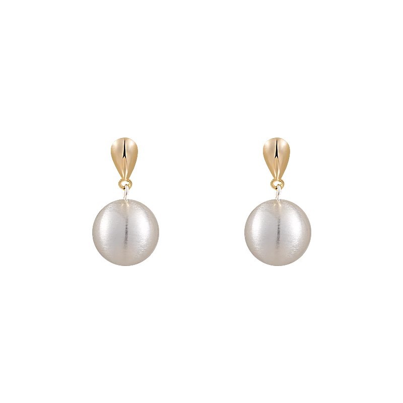 The unique and distinctive frosted brushed metal ball stud earrings are a new bestseller for autumn and winter in 2025, exuding a sense of light luxury and sophistication Item Picture