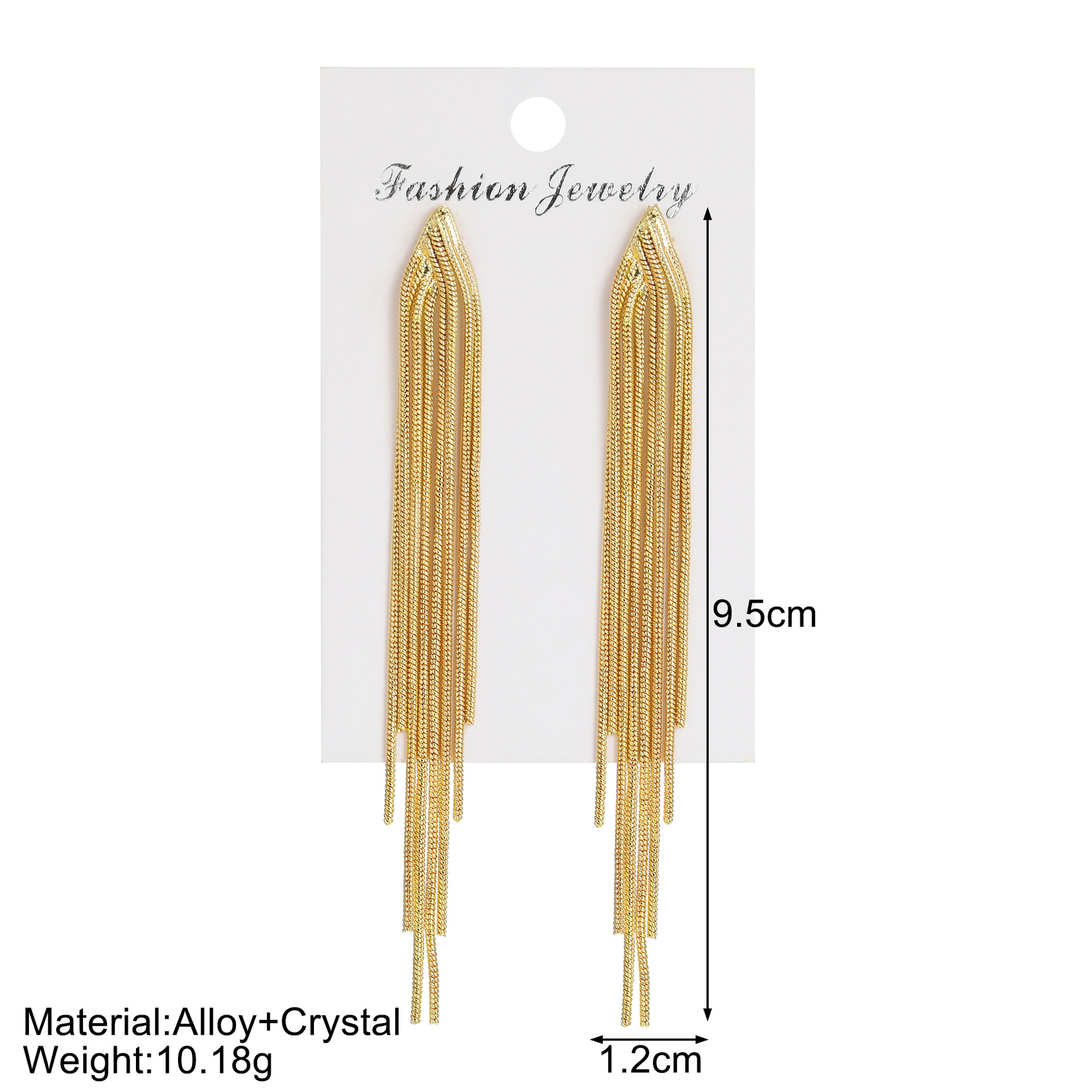 Cross-border Amazon best-selling personalized, light luxury, trendy long earrings, European and American fashionable tassel earrings jewelry details Picture
