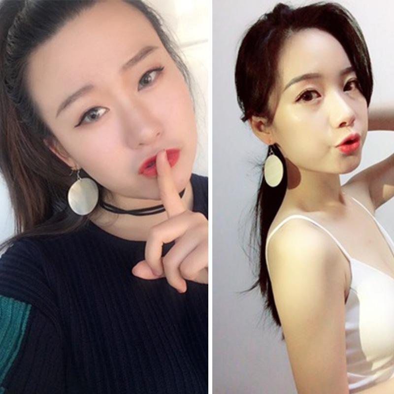 Round imitation shell earrings, Korean style, long, super ethereal, simple and individual, versatile earrings, trendy stud earrings, earrings for women Specification drawing