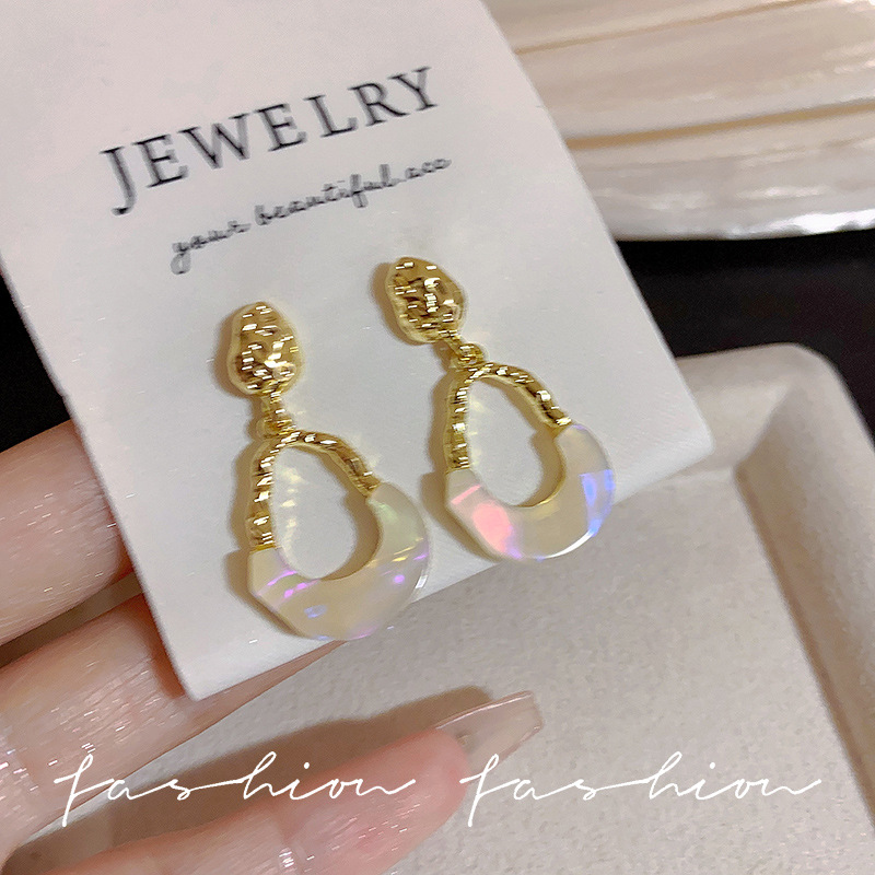 925 silver needle earrings, niche and elegant earrings and pendants, trendy, simple and individual, Korean versatile, long French stud earrings Specification drawing