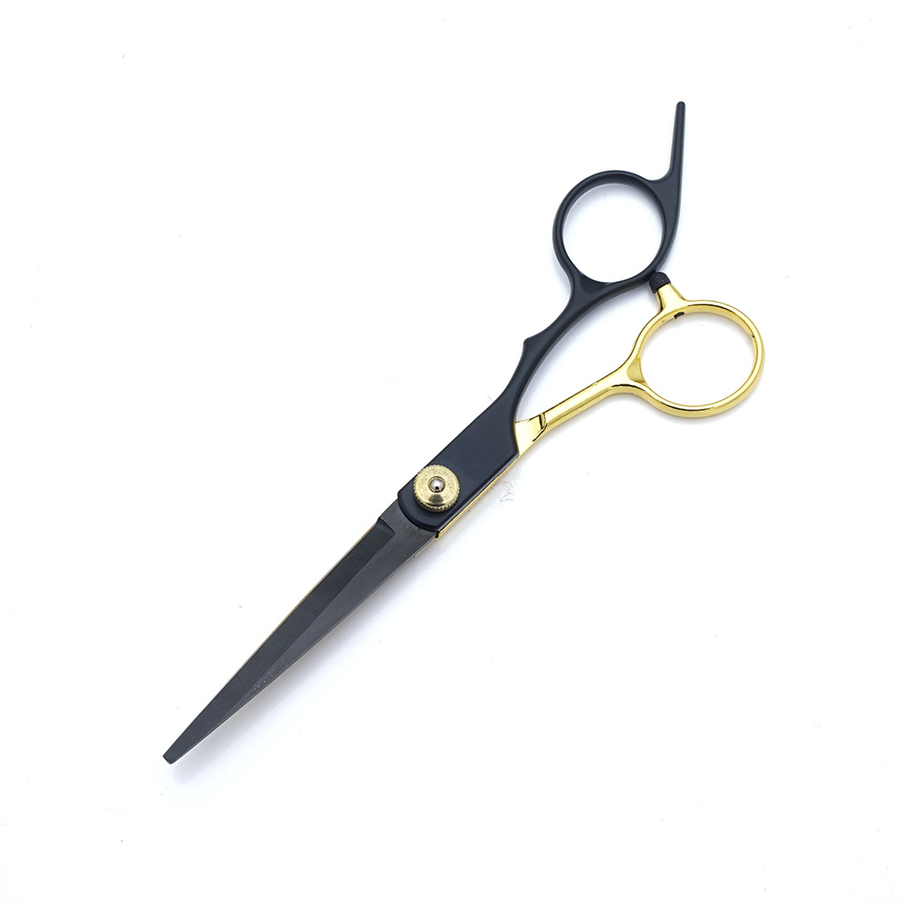 Factory direct sales of black gold hairdressing scissors, special flat scissors for hair care, thin and broken hair clippers, and household hairdressing scissors sets undefined
