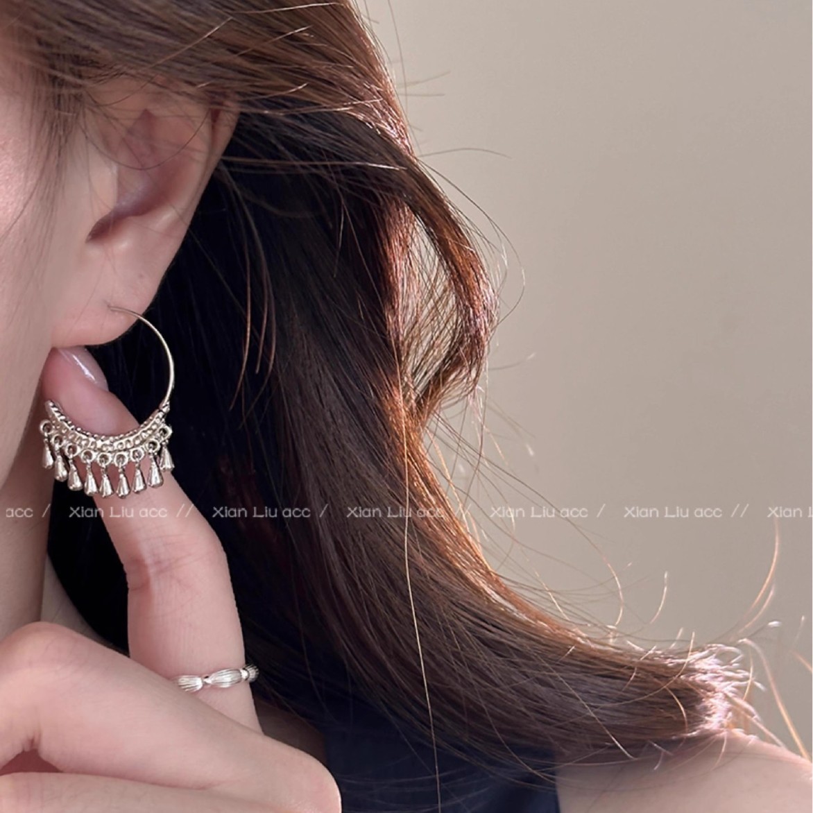 New Chinese ethnic style zircon tassel earrings, women's retro charm, long stud earrings, niche design, high-end feel, earrings Application Scenario