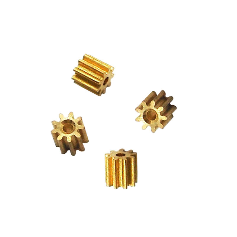 A 0.3-module 9-tooth copper gear with a diameter of 1mm, tightly fitted with a 3.3mm outer diameter toy mini metal gear Item Picture