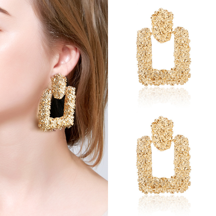 European and American best-selling alloy geometric earrings, irregular convex earrings, Bohemian wholesale, cross-border exclusive supply full figure