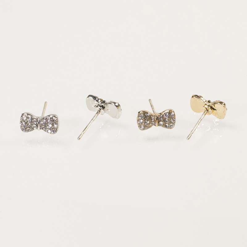 Dongdaemun 925 silver needle exquisite bow earrings, full diamond tassel earrings, elegant and fashionable rhinestone stud earrings Specification drawing