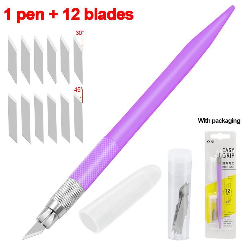 Rubber stamp, paper-cutting engraving knife, carving knife, film application knife, art knife, DIY fruit engraving, colored engraving pen set undefined