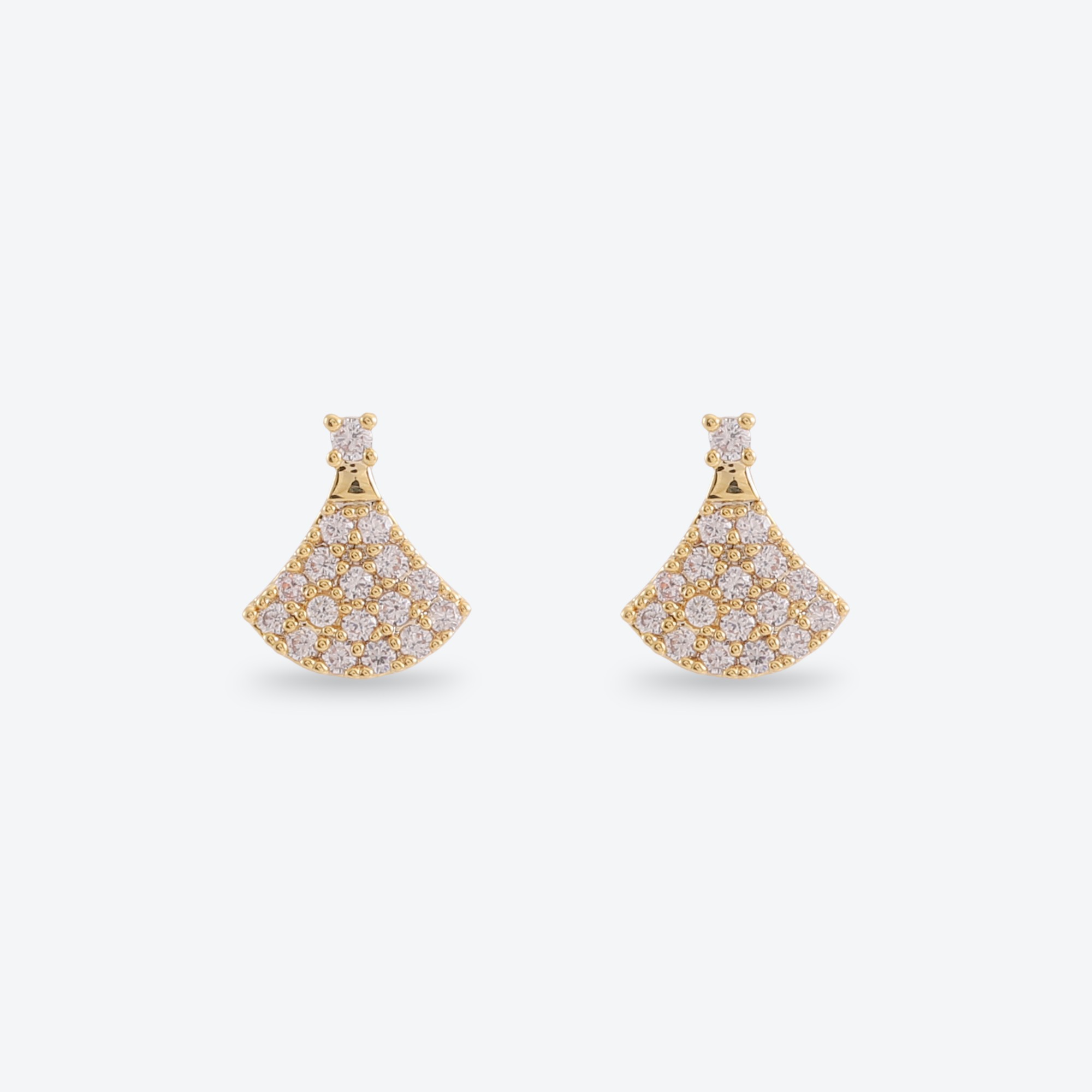 Xuhui brand exquisite and light luxury copper-plated real gold inlaid zircon 925 silver needle small dress, fashionable and elegant stud earrings, earrings and pendants Item Picture