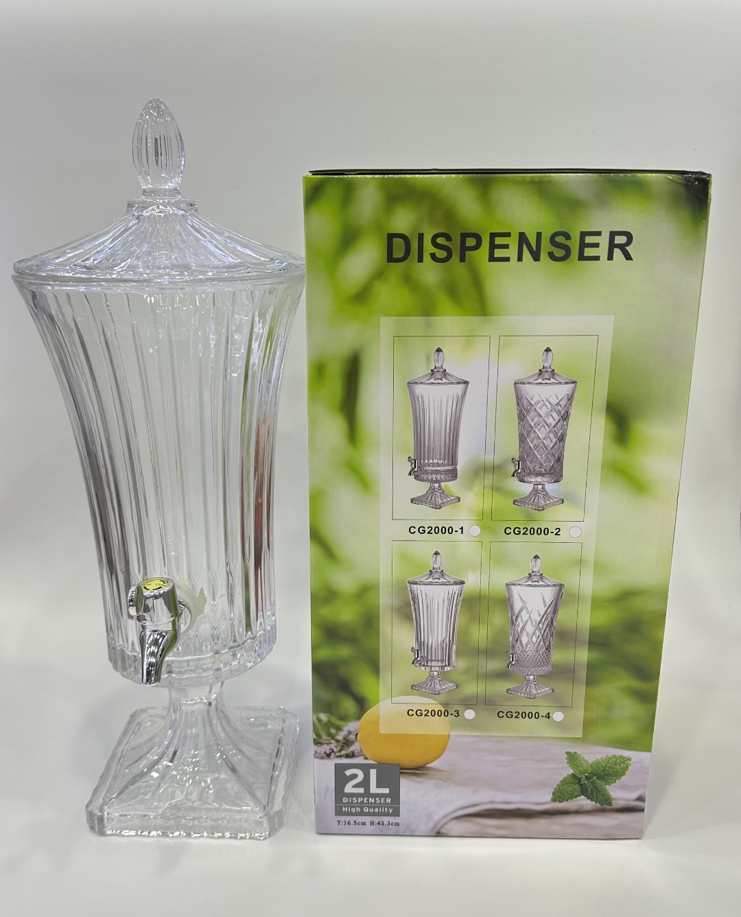 2L大容量玻璃果汁缸家庭聚餐宴会自助酒水饮料分装器冷水壶汽水罐