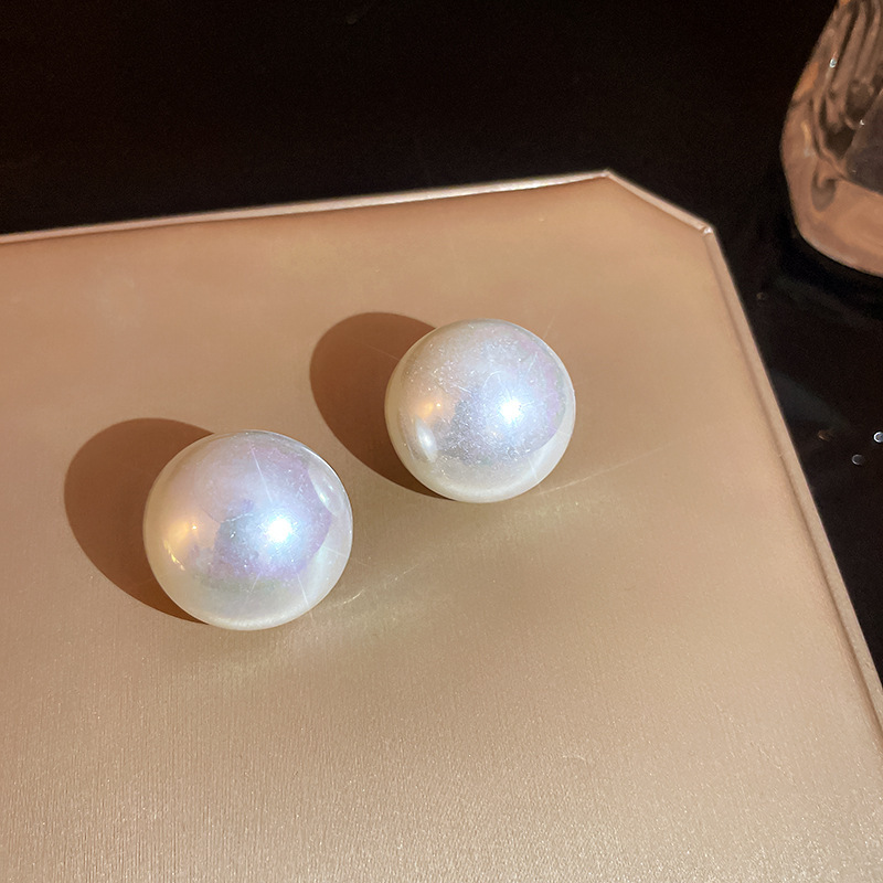 s925 Silver Needle Exaggerated Large pearl earrings for women, Dongdaemun, South Korea, fashionable and versatile, simple stud earrings, elegant earrings Specification drawing