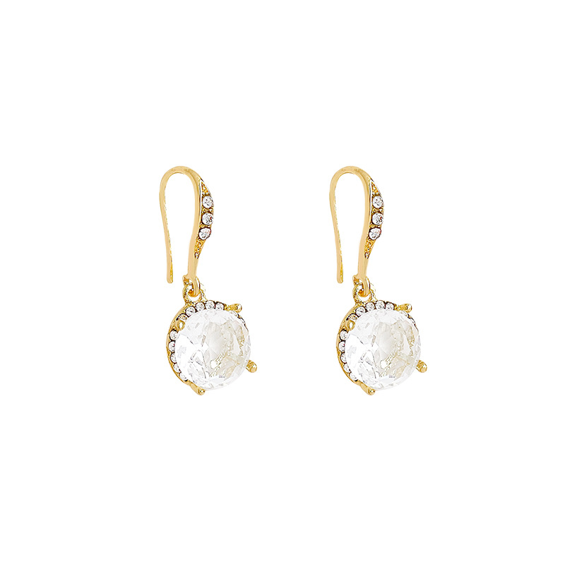 New high-end, light luxury, niche fashion, elegant and refined female stud earrings, unique zircon earrings, versatile earrings, simple and elegant Item Picture
