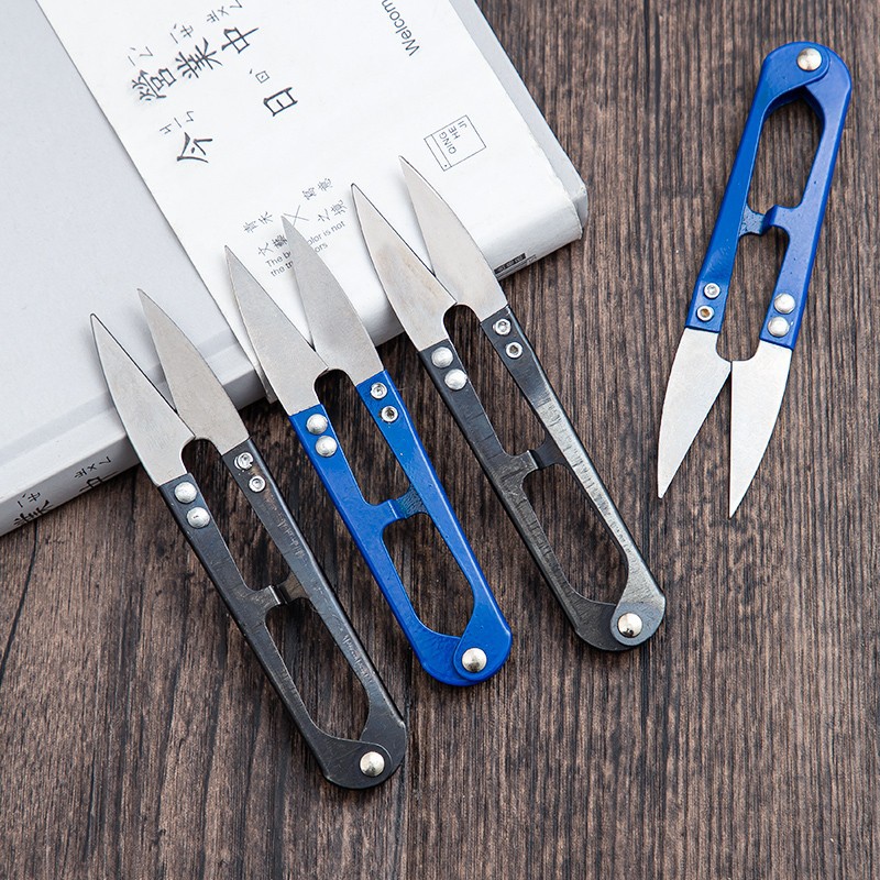 Stainless steel U-shaped scissors, household small scissors, cross-stitch trimming scissors, household trimming, sewing, and handcrafted scissors details Picture