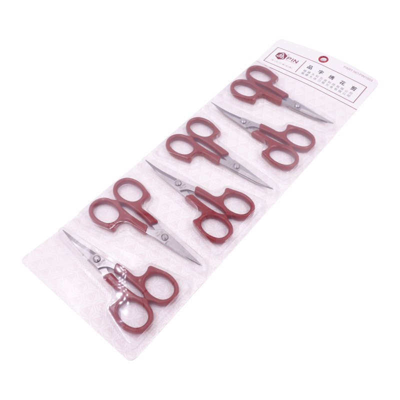 PIN-1553 Upturned head Scissors Household embroidery scissors 4.5-inch stainless steel thread head scissors Cross-stitch small scissors Specification drawing