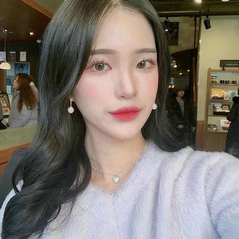 S925 Silver needle Korean style pearl pendant with diamonds, fashionable and individual stud earrings, the same style as the trendy earrings for women Specification drawing