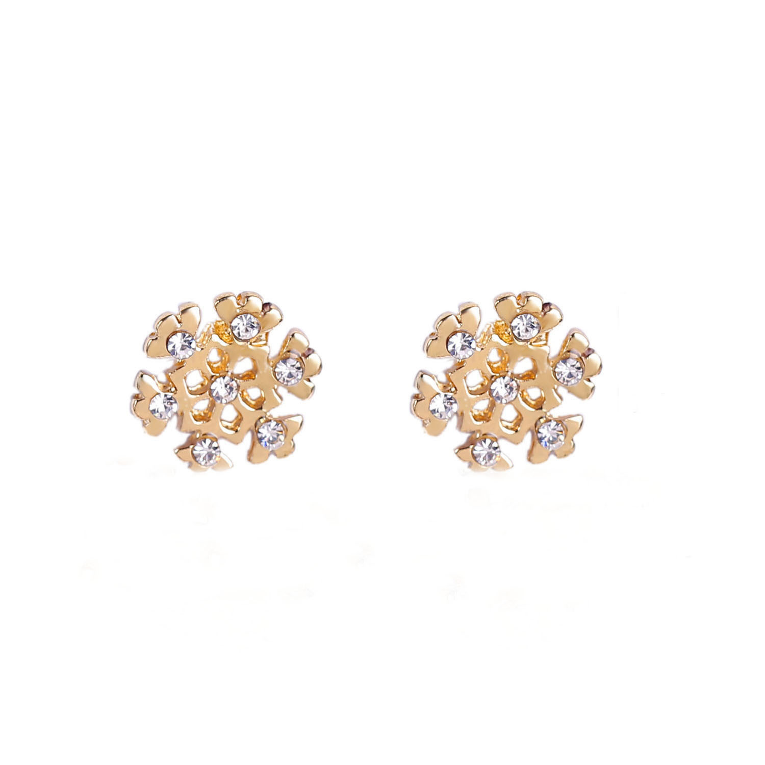 S925 Silver Needle cross-border fashion, trendy and creative new Christmas style diamond-encrusted snowflake stud earrings, personalized accessories Item Picture
