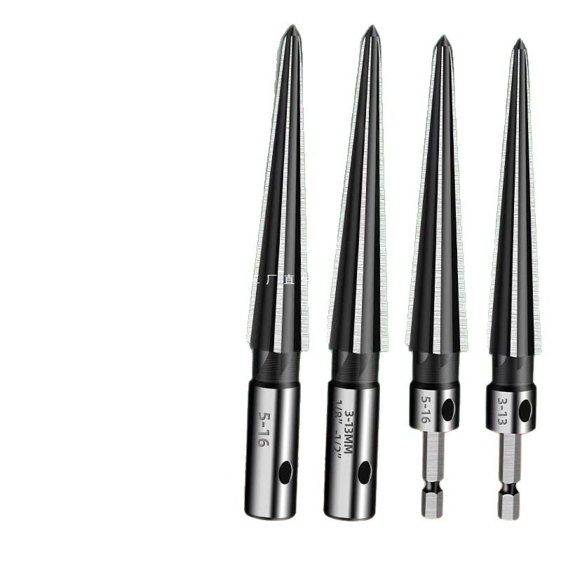 Conical reamer, a manual reaming machine, is a woodworking tool for opening holes and chamfering. It is a conical hard alloy spiral reamer drill bit Item Picture