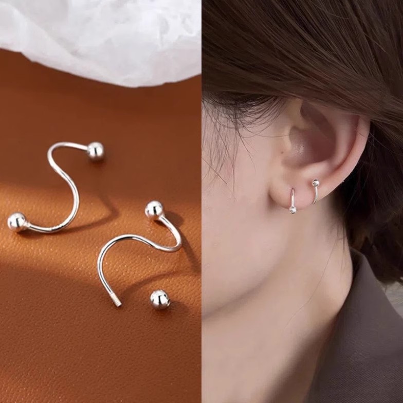 Douyin's best-selling spring stud 925 silver needle high-end earring five-pointed star heart-shaped wave simple and niche earrings details Picture