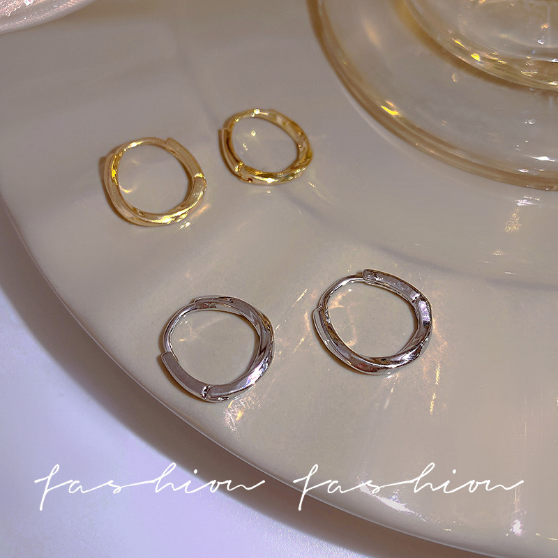Irregular circle earrings for women, 2023 new trendy, light luxury, niche and fashionable stud earrings Specification drawing
