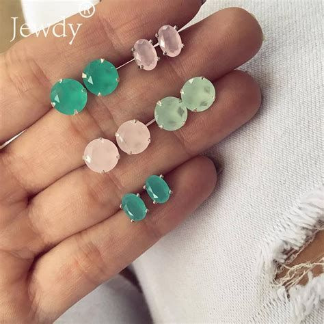 Cross-border jewelry: simple, fashionable, retro geometric multi-color zircon stud earrings set, multi-color dazzling 5-piece women's earrings full figure