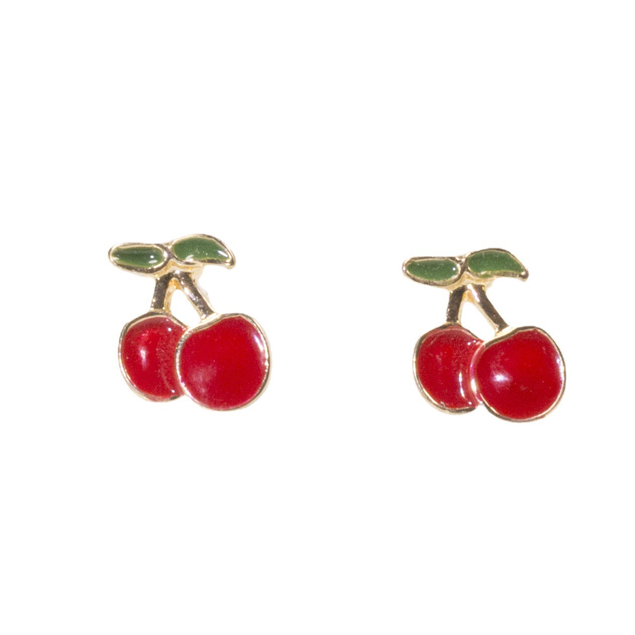 S925 Silver Needle New women's niche design, high-end stud earrings, red cherry earrings, simple, small and elegant summer ears Item Picture