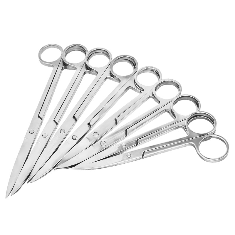 Hot-selling stainless steel scissors, elbow tips, 14cm, 16cm, 18cm, teaching scissors, experimental textbooks, first aid kit accessories Item Picture
