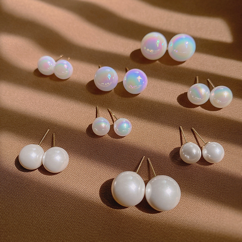Merman-colored pearl earrings for women, a new trend with a trendy vibe, and a unique personality. The stud earrings are simple, fashionable and niche Specification drawing