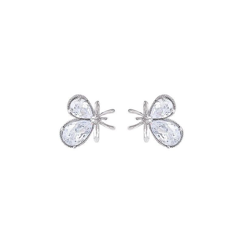 Exquisite super-sparkling zircon butterfly stud earrings for women, light luxury, niche, versatile, elegant and high-end earrings, the same style of earrings as Internet celebrities Item Picture