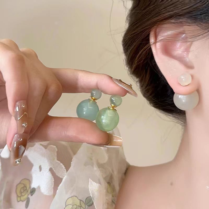 Jelly-colored bubble stud earrings for women 2024, a niche and high-end look, sweet and fresh summer earrings wholesale full figure