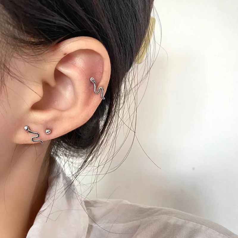 Mini and cute snake zircon stud earrings for girls, no need to remove for sleeping, simple and versatile ear piercing earrings, elegant and stylish earrings Application Scenario
