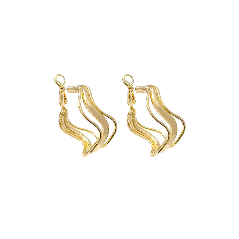 ins Cold Wave Wave Ring Earrings 2025 New bestseller, high-end, unique and niche ear ring exaggerated earrings Item Picture