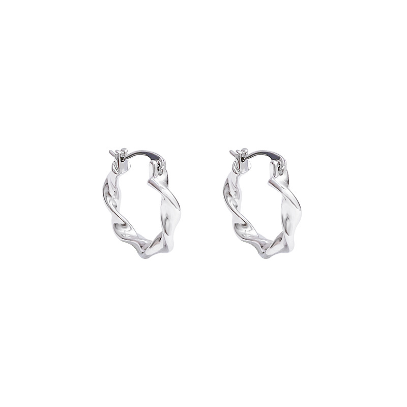 Light luxury and elegant wave earrings, women's niche cold style earrings, silver needles, high-end ear studs, unique ear rings and earrings Item Picture