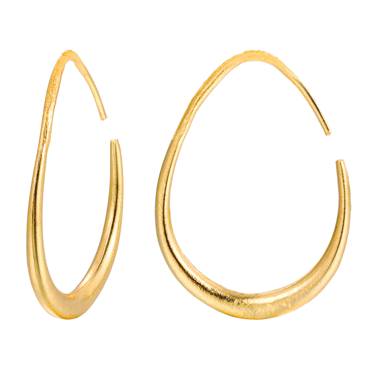 Cross-border temu bestsellers: Cold style, elongated face shape, oval stud earrings, simple earrings, and personalized, exaggerated European and American earrings details Picture