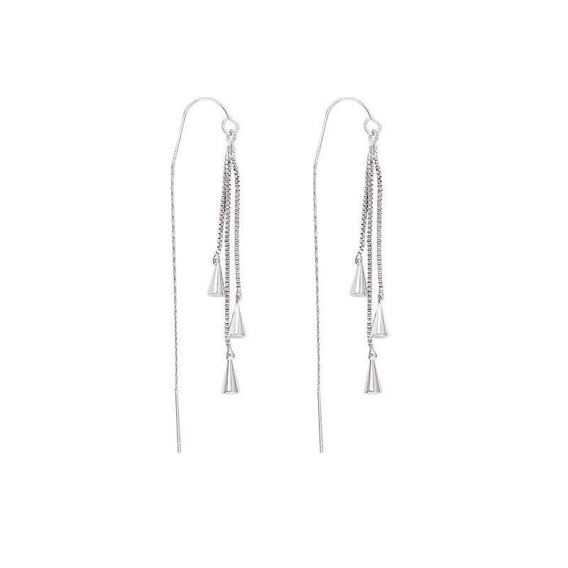 Elegant water drop tassel ear thread women's 2025 new trendy earrings, simple and versatile, elegant and high-end, exquisite earrings Item Picture
