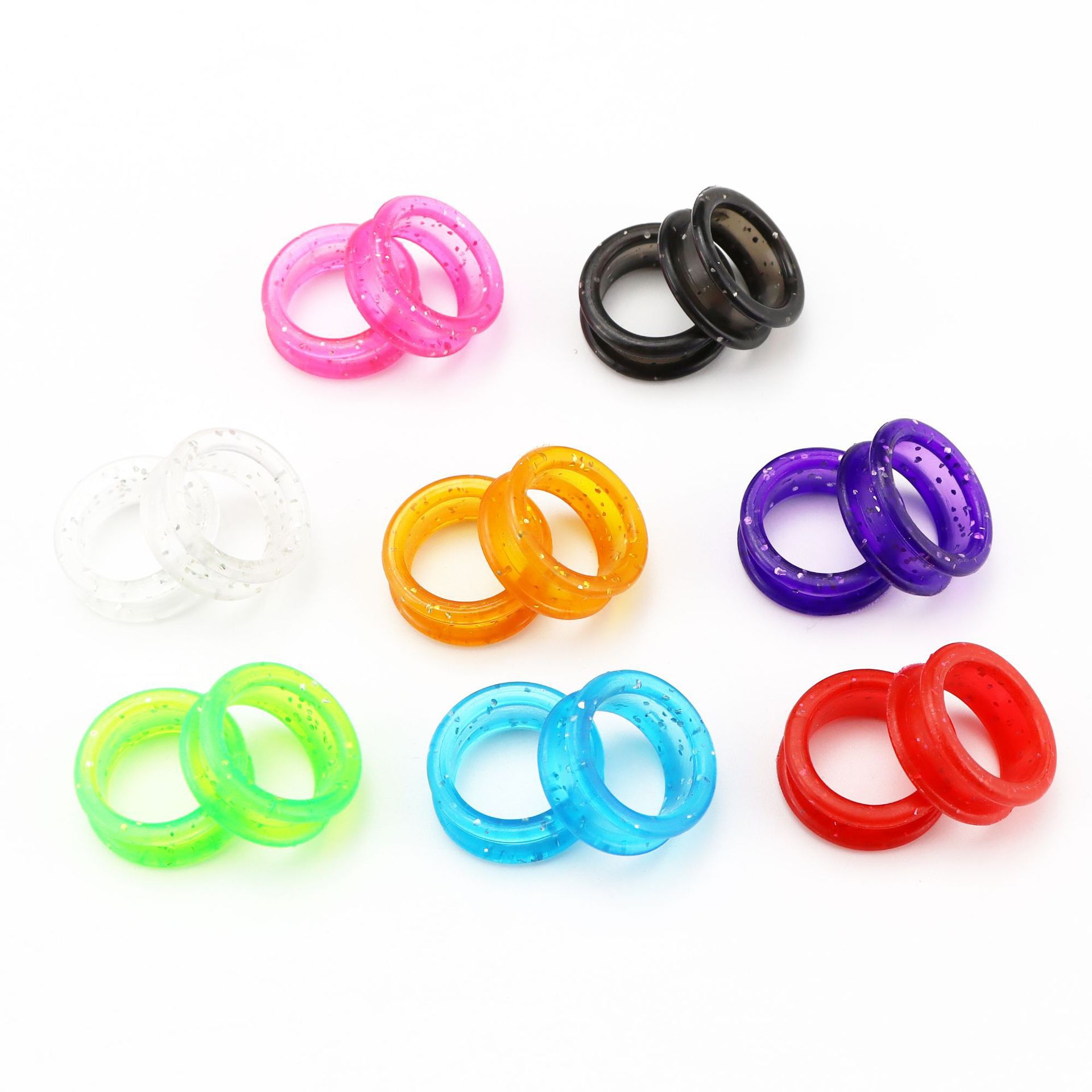 Large-sized hair scissors, pet scissors, and colorful silicone bright crystal finger rings are available in multiple colors full figure