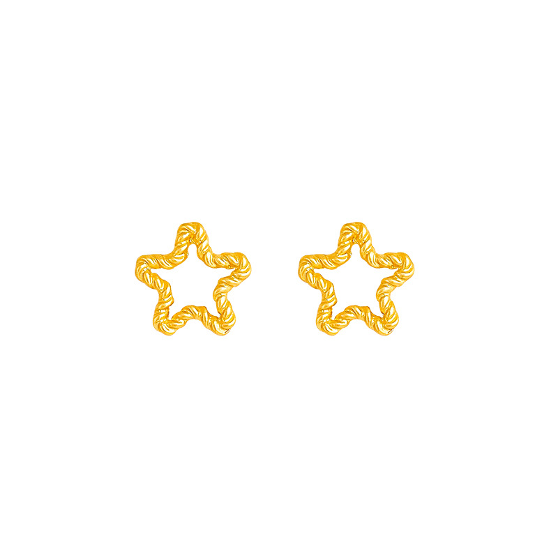 Five-pointed star twisted metal stud earrings, gentle and elegant for women, exude a sense of sophistication and are versatile for daily use. Autumn and winter commuting earrings and accessories Item Picture