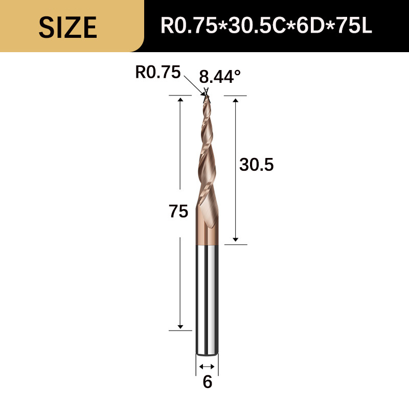 Wangrui 55-degree coated cemented carbide 3D embossed engraving tool for wood, aluminum and copper CNC tools undefined