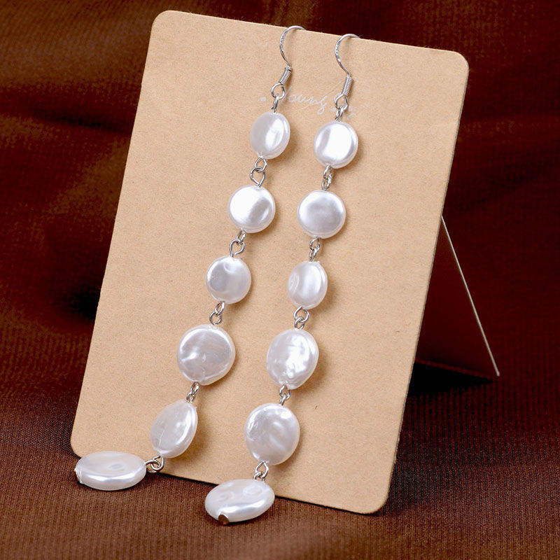 Original design Baroque pearl earrings for women, long style, elegant and retro, grand, round ear line tassels new product Item Picture