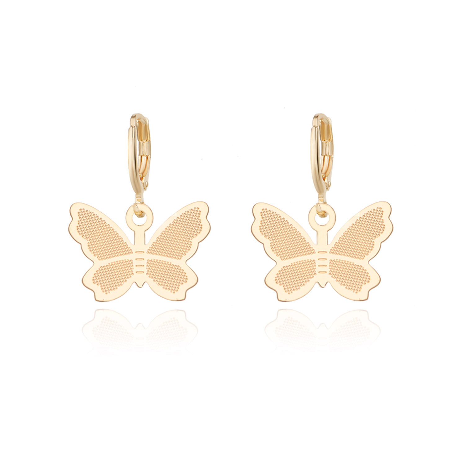 European and American cross-border jewelry, fashionable and creative alloy butterfly earrings, simple and retro geometric and elegant ear buckles and earrings for women full figure