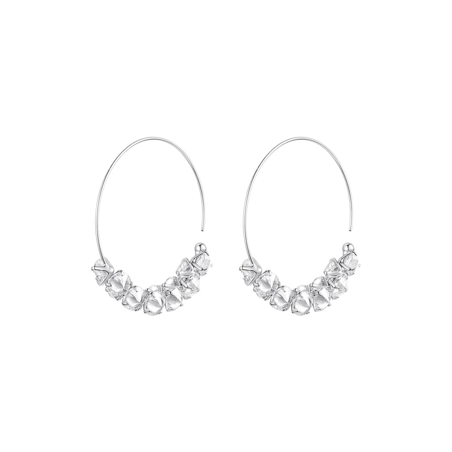 Sparkling Diamond Zircon C-shaped large ear ring earrings, 2025 new style, light luxury and high-end feel, ear studs and ear hooks, versatile and elegant earrings Item Picture