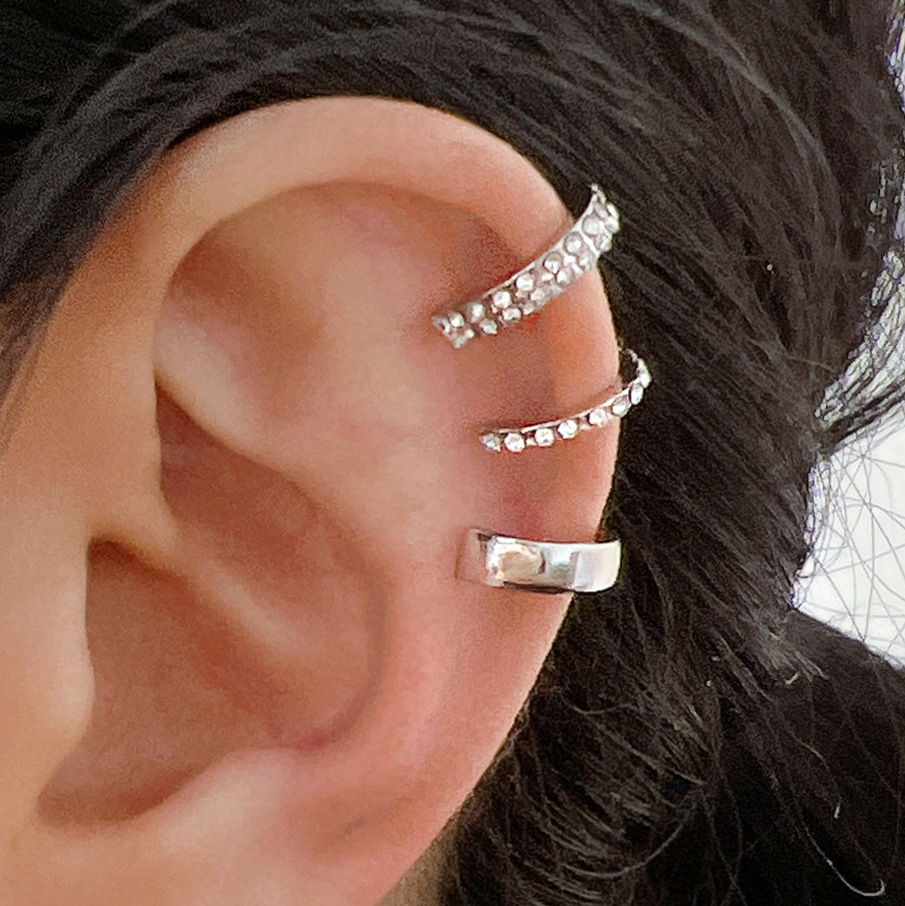 Cross-border niche geometric women's ear bone clips with a simple and high-end feel, creative ear buckles, drill ear clips, and no-drilling ear studs details Picture