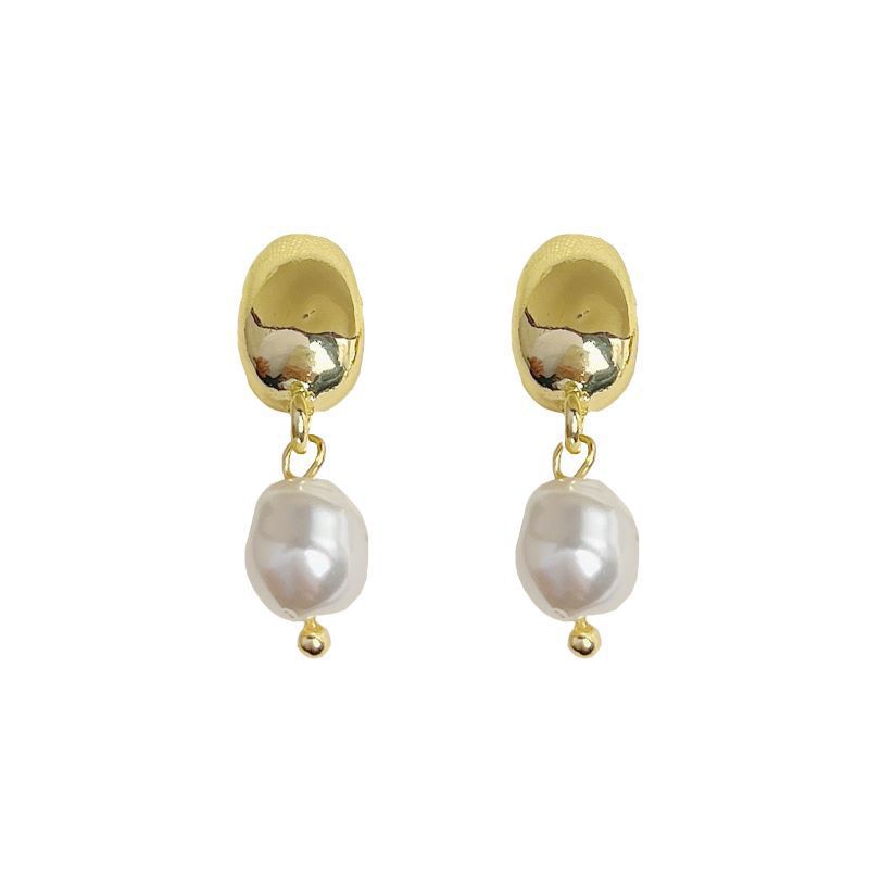 S925 Silver Needle Baroque Pearl Earrings for women, new niche design, simple and versatile earrings, elegant and stylish earrings Item Picture