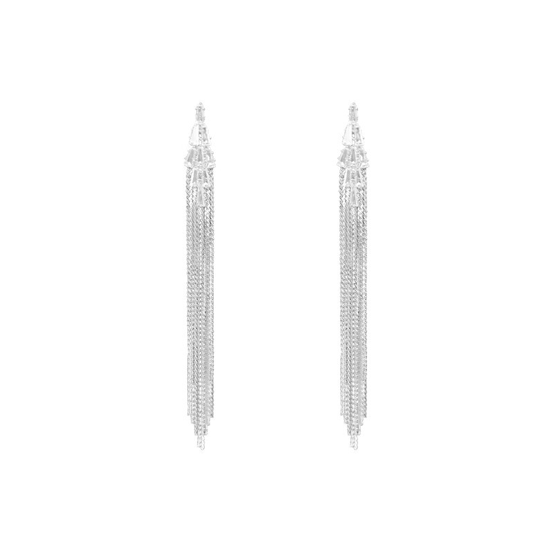 Exquisite and light luxury long tassel earrings, niche design sense, high-end stud earrings, fashionable and versatile, 2025 new earrings for women Item Picture
