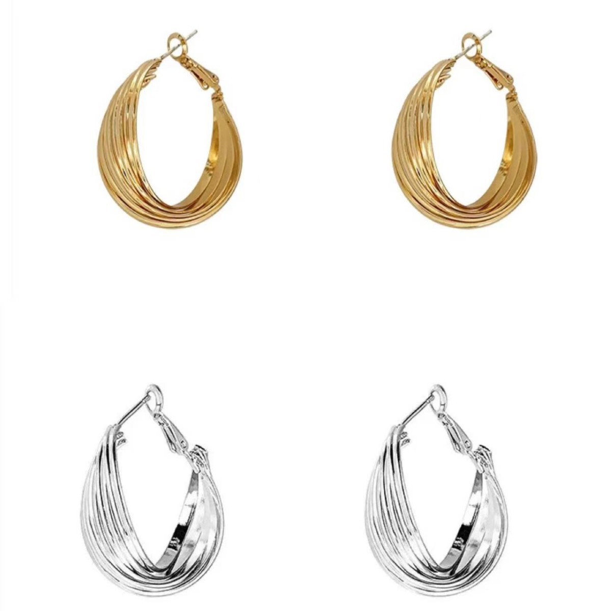 Retro Hong Kong-style geometric circle earrings, a unique and stylish design for women, are versatile and high-end earrings for daily use Item Picture