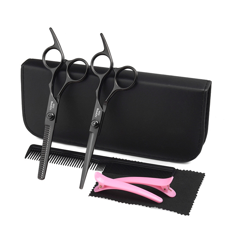 Amazon Black hair scissors, hair clippers set, barber tools set, professional hair clippers manufacturer wholesale full figure