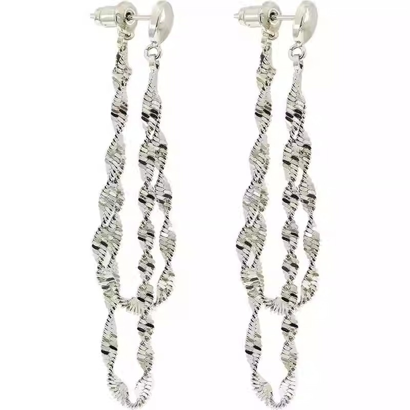 Super Fairy Sparkling Double-layer tassel chain Stud earrings 2025 New bestseller, simple and elegant, cold style earrings for women Item Picture