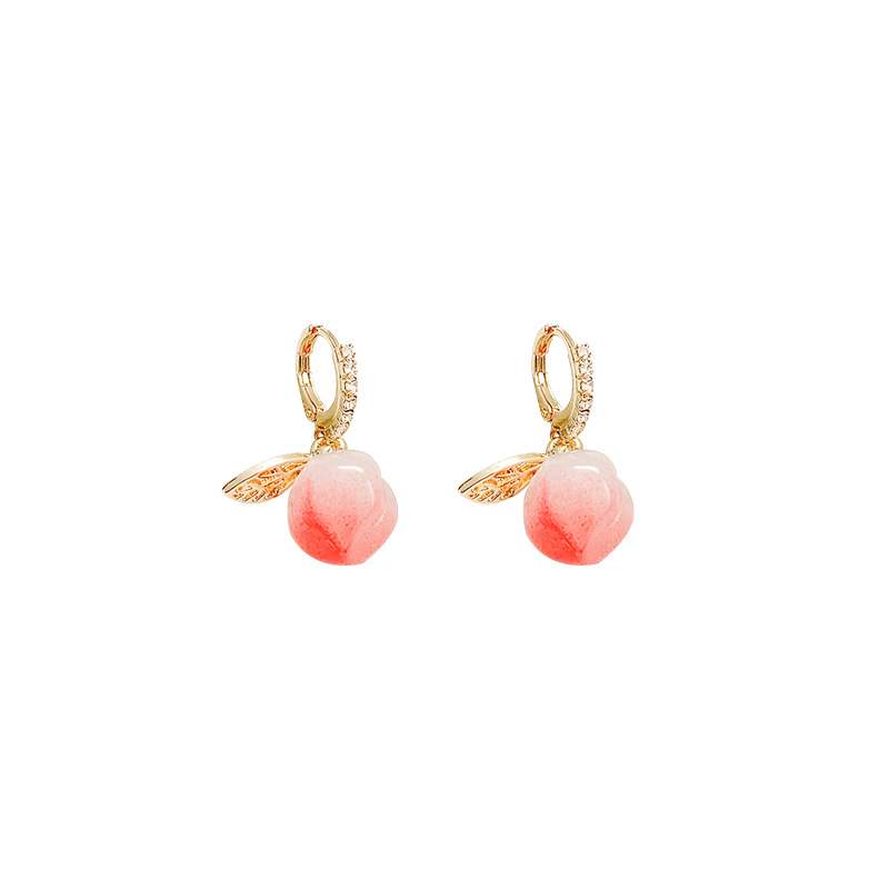 The new full-diamond butterfly stud earrings in the "Butterfly Love Flower" pink earrings are a trendy and elegant light luxury accessory Item Picture