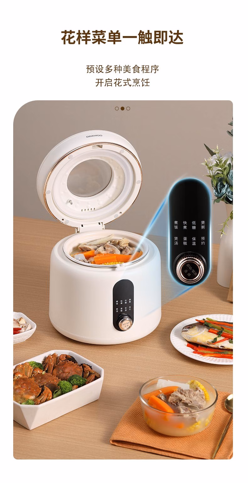 批发包邮！大宇DAEWOO多功能迷你可视天窗DYFB-D240智能电饭煲 2L详情4