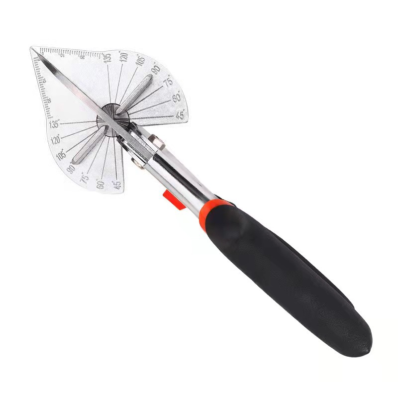 The Angle of the wire trough cutter is 45 degrees. It is a universal multi-functional edge-sealing woodworking pliers with Angle adjustment. U-shaped scissors are used for wire trough matching undefined
