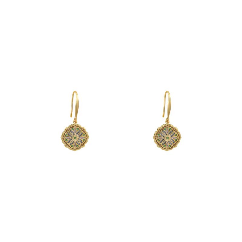 Monet Garden Flower Earrings for women, new Chinese-style light luxury high-end feel, stud tassels, elegant earrings, vintage earrings Item Picture